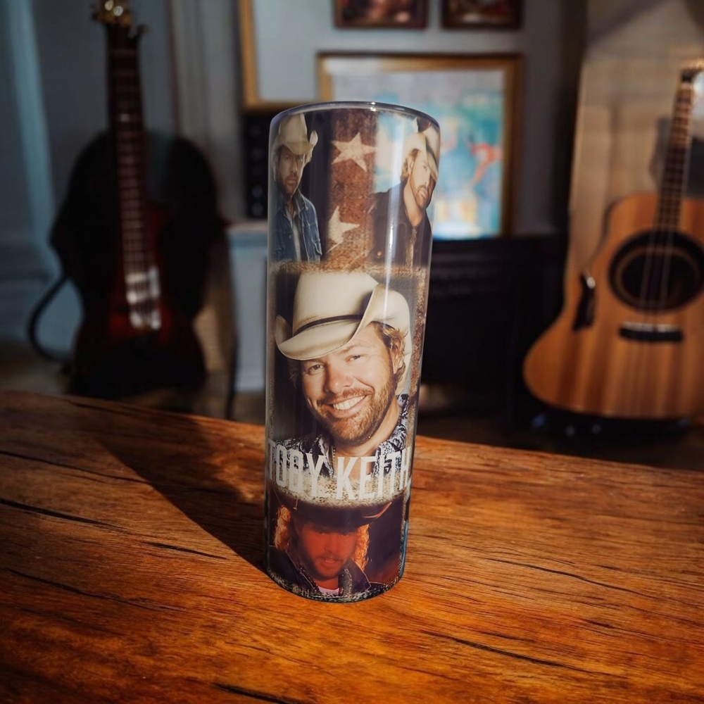 Toby Keith Themed 20oz Tumbler. Hand Crafted